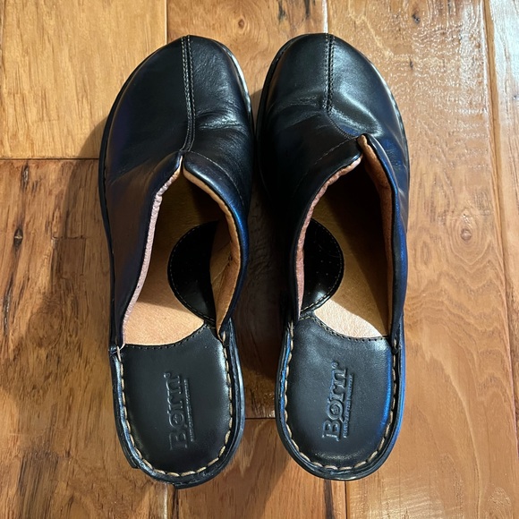 Born black leather wedge slides - Picture 6 of 7